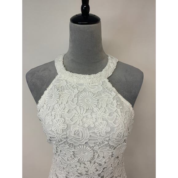 Lulus Mini Dress White Crochet Lace Romantic Dainty Coquette Womens SZ M - Picture 2 of 11